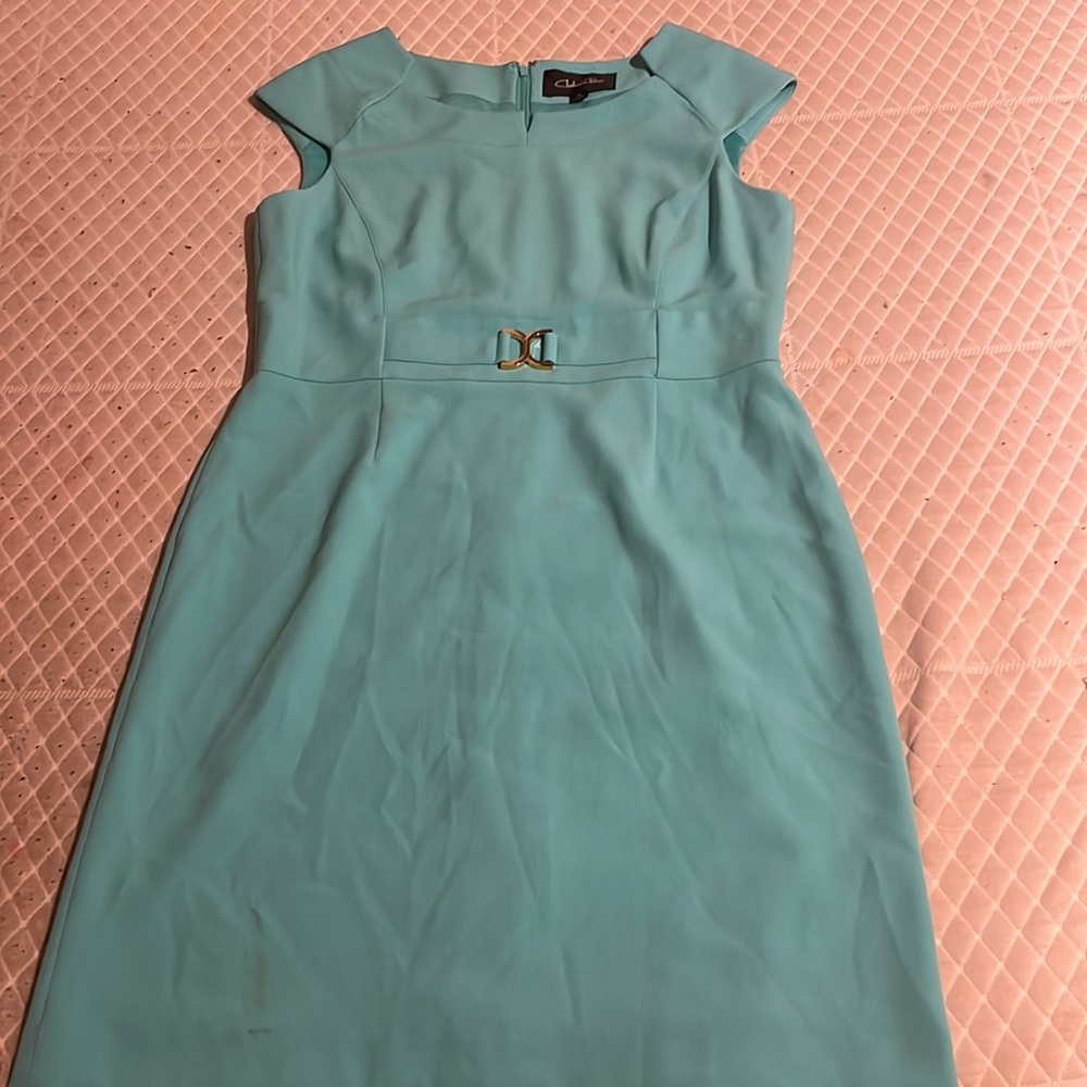 Its a teal, Chelsea rose dress in a size 14.